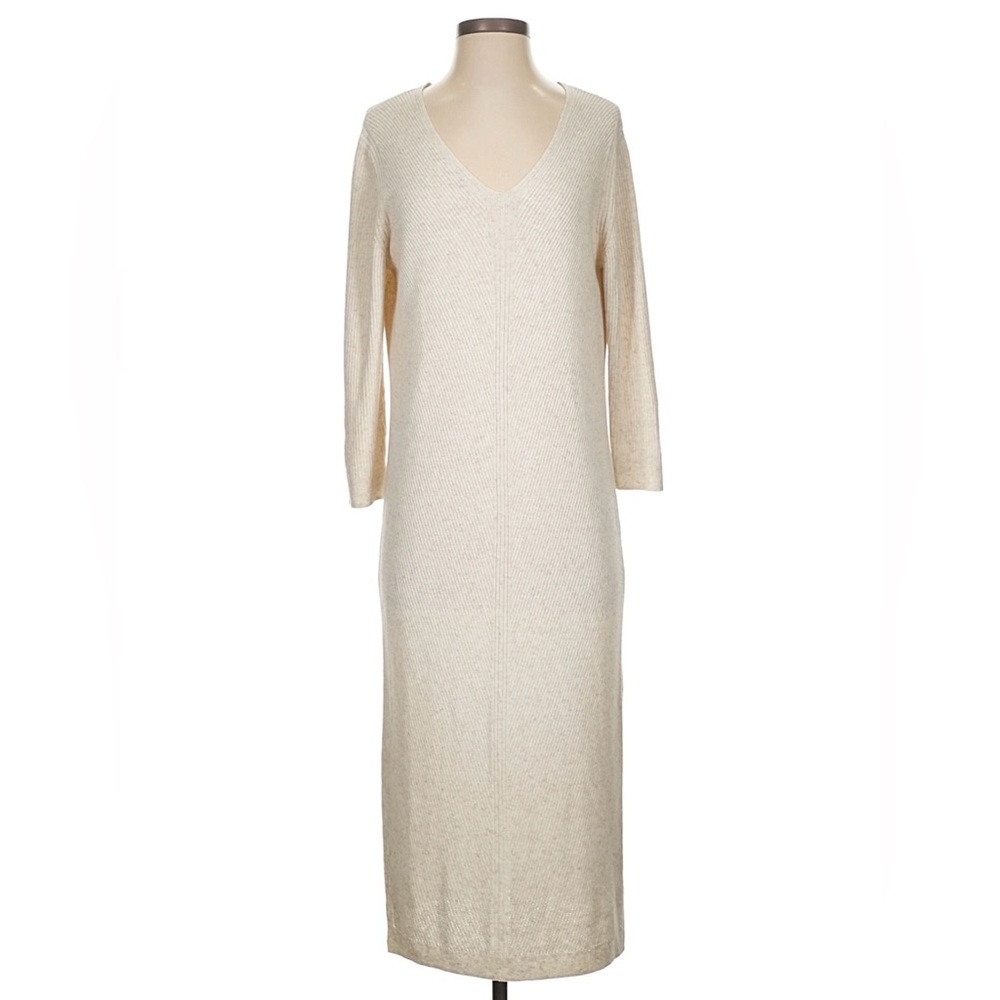 Massimo Dutti knit v-neck midi dress